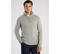 Troyer LINDBERGH "Troyer Relaxed Fit", Herren, Gr. M, grau (mid grau mel), Obermaterial: 80% Wolle, 20% Nylon, unifarben, Rundhals, Pullover Troyer (55812312-M) mid grau mel
