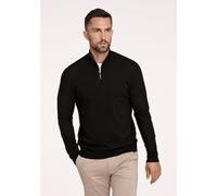 Troyer LINDBERGH "Troyer Relaxed Fit", Herren, Gr. M, schwarz, Obermaterial: 80% Viskose, 20% Nylon, hoch geschlossener Ausschnitt, Pullover Troyer (22659334-M) schwarz