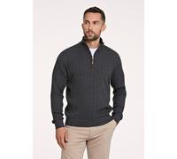 Troyer LINDBERGH "Troyer Relaxed Fit", Herren, Gr. S, grau (charcoal mel), Obermaterial: 100% Baumwolle, hoch geschlossener Ausschnitt, Pullover Troyer (60201828-S) charcoal mel