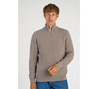 Troyer LINDBERGH "Troyer Relaxed Fit", Herren, Gr. XL, beige (dk sand), Obermaterial: 60% Baumwolle, 40% Polyester, unifarben, Pullover Troyer (11831349-XL) dk sand