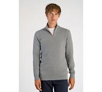 Troyer LINDBERGH "Troyer Relaxed Fit", Herren, Gr. XL, grau (dk grau), Obermaterial: 60% Baumwolle, 40% Polyester, unifarben, hoch geschlossener Ausschnitt, Pullover Troyer (26461455-XL) dk grau