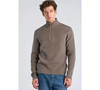 Troyer LINDBERGH "Troyer Relaxed Fit", Herren, Gr. XXL, grau stone, Obermaterial: 80% Baumwolle, 20% Polyester, unifarben, hoch geschlossener Ausschnitt, Pullover Troyer (26529463-XXL) grau stone