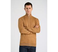 Troyer LINDBERGH "Troyer Slim Fit", Herren, Gr. L, braun (camel mel), Obermaterial: 80% Viskose, 20% Nylon, hoch geschlossener Ausschnitt, Pullover Troyer (36090001-L) camel mel