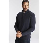 Troyer MAN'S WORLD röße 5XL", Herren, Gr. L (52/54), blau (marine), Strick, Obermaterial: 50% Baumwolle, 50% Polyacryl, unifarben, Basic, bequem, Rippstrickbündchen, Pullover Troyer, mit Reißver
