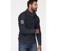 Troyer MAN'S WORLD röße 5 XL", Herren, Gr. 5XL (72/74), blau (dunkelblau), Grobstrick, Obermaterial: 100% Baumwolle, washed, regular fit, Rippstrickbündchen, Pullover Troyer, mit Ärmelbadge (573