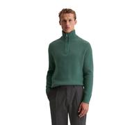 Troyer MARC O'POLO "aus Baumwoll-Schurwoll-Mix", Herren, Gr. L, dunkelgrün, Obermaterial: 68% Baumwolle, 17% Schurwolle, 8% Polyamid, 7% Polyester, unifarben, Pullover Troyer (30106629-L) dunkelgrün
