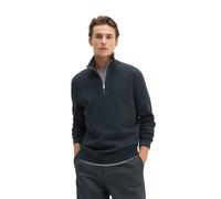 Troyer MARC O'POLO "aus Bio-Baumwoll-Piqué", Herren, Gr. S, peppercorn grau, Obermaterial: 100% Baumwolle, unifarben, Pullover Troyer (56007551-S) peppercorn grau