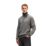 Troyer MARC O'POLO "aus Bio-Baumwoll-Schurwoll-Mix", Herren, Gr. S, grau (medium grau), Obermaterial: 68% Baumwolle, 17% Schurwolle, 8% Polyamid, 7% Polyester, unifarben, Pullover Troyer (91175067-S)