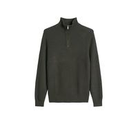 Troyer MARC O'POLO "aus Bio-Baumwoll-Schurwoll-Mix", Herren, Gr. XL, grau (schwarz braun), Obermaterial: 68% Baumwolle, 17% Schurwolle, 8% Polyamid, 7% Polyester, unifarben, Pullover Troyer (65675203-