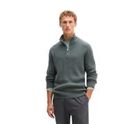 Troyer MARC O'POLO "aus Bio-Baumwoll-Schurwoll-Mix", Herren, Gr. XXL, grün (dunkelgrau), Obermaterial: 68% Baumwolle, 17% Schurwolle, 8% Polyamid, 7% Polyester, unifarben, Pullover Troyer (26197160-XX