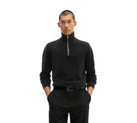 Troyer MARC O'POLO "aus feiner Chenille", Herren, Gr. S, schwarz, Obermaterial: 74% Baumwolle, 21% Schurwolle, 5% Polyamid, unifarben, Pullover Troyer (90605101-S) schwarz