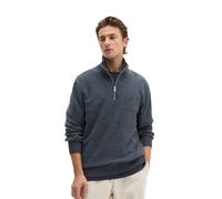 Troyer MARC O'POLO "aus reiner Bio-Baumwolle", Herren, Gr. S, blau (dunkelblau), Obermaterial: 100% Baumwolle, unifarben, Pullover Troyer (58497816-S) dunkelblau