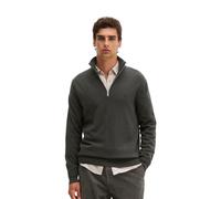 Troyer MARC O'POLO "aus weichem Bio-Baumwoll-Schurwoll-Mix", Herren, Gr. XL, grau (wooden earth), Obermaterial: 54% Baumwolle, 29% Schurwolle, 17% Polyamid, unifarben, Pullover Troyer (26516067-XL) wo