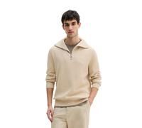 Troyer MARC O'POLO, Herren, Gr. L, light oat, Strick, Obermaterial: 100% Baumwolle, regular fit normal, Bündchen, Pullover Troyer, regular fit aus reiner Bio-Baumwolle (67665241-L) light oat