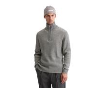Troyer MARC O'POLO, Herren, Gr. L, graphite grau melange, Rippstrick, Obermaterial: 40% Baumwolle, 40% Schurwolle, 20% Polyamid, Strukturmuster, regular fit normal, hoch geschlossener Ausschnitt, Bünd