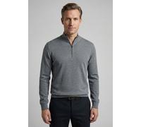 Troyer OLYMP, Herren, Gr. 4XL, grau (silbergrau), Strick, Obermaterial: 100% Schurwolle, regular fit normal, Rippbündchen, Pullover Troyer, mit Stehkragen, regular fit (49099104-4XL)