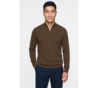 Troyer OLYMP, Herren, Gr. L, schwarzbraun, Strick, Obermaterial: 100% Schurwolle, regular fit normal, Rippbündchen, Pullover Troyer, mit Stehkragen, regular fit (11143313-L) schwarzbraun