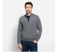 Troyer OLYMP "OLYMP Casual Strick", Herren, Gr. S, silbergrau, 100% Schurwolle, Pullover Troyer (40376353-S) silbergrau