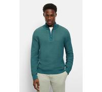 Troyer OLYMP "OLYMP Casual Strick", Herren, Gr. XL, türkis, 55% Baumwolle, 45% Polyester, Pullover Troyer (47277821-XL) türkis
