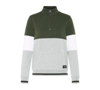 Troyer OXMO "Longsweatshirt OXOmaren", Damen, Gr. XL, grün (climbing ivy), Obermaterial: 80% Polyester PES. 20% Baumwolle CO., Pullover Troyer (96912365-XL) climbing ivy