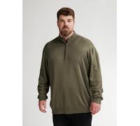 Troyer PETROL INDUSTRIES, Herren, Gr. 6XL, mossy ston, Strick, Obermaterial: 85% Viskose, 15% Nylon, unifarben, regular fit normal, ohne Ausschnitt, Rippbündchen, Pullover Troyer, mit Rippbündchen (66