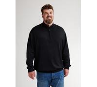 Troyer PETROL INDUSTRIES, Herren, Gr. 6XL, schwarz (deep schwarz), Strick, Obermaterial: 85% Viskose, 15% Nylon, unifarben, regular fit normal, ohne Ausschnitt, Rippbündchen, Pullover Troyer, mit Ripp