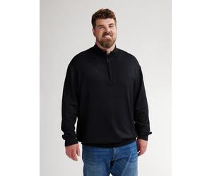 Troyer PETROL INDUSTRIES, Herren, Gr. 6XL, schwarz (deep schwarz), Strick, Obermaterial: 85% Viskose, 15% Nylon, unifarben, regular fit normal, ohne Ausschnitt, Rippbündchen, Pullover Troyer, mit Ripp