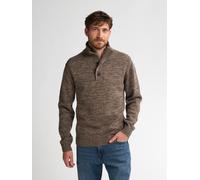 Troyer PETROL INDUSTRIES, Herren, Gr. L (40), oak, Strick, Obermaterial: 100% Baumwolle, regular fit normal, Bündchen, Pullover Troyer, Kragen mit Reiß- und Knopfverschluss (33451420-L) oak
