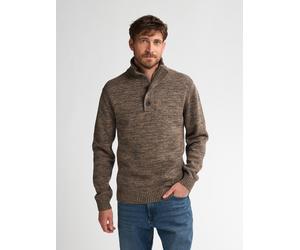Troyer PETROL INDUSTRIES, Herren, Gr. XL (42), oak, Strick, Obermaterial: 100% Baumwolle, regular fit normal, Bündchen, Pullover Troyer, Kragen mit Reiß- und Knopfverschluss (33451420-XL) oak