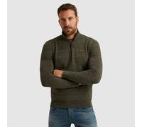 Troyer PME LEGEND, Herren, Gr. 4XL, grün (dusky grün), Strick, Obermaterial: 100% Baumwolle, unifarben, regular fit hüftbedeckend, Rundhals, Flachstrickbündchen, Pullover Troyer, mit Struktur-Muster u