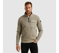 Troyer PME LEGEND, Herren, Gr. 5XL, beige (seneca rock), Feinstrick, Obermaterial: 65% Baumwolle, 27% Polyester, 8% Polyester (Sorona), normal normal, Bündchen, Pullover Troyer, mit Brusttasche (73839