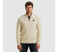 Troyer PME LEGEND, Herren, Gr. L, bone weiß, Strick, Obermaterial: 100% Baumwolle, unifarben, regular fit hüftbedeckend, Rundhals, Flachstrickbündchen, Pullover Troyer, mit Struktur-Muster und Logo-Ba