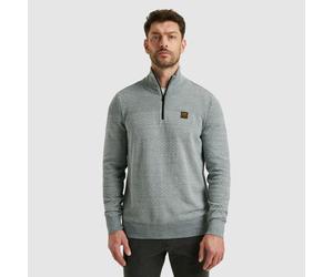 Troyer PME LEGEND, Herren, Gr. M, salute, Strick, Obermaterial: 100% Baumwolle, unifarben, regular fit hüftbedeckend, Rundhals, Flachstrickbündchen, Pullover Troyer, mit Struktur-Muster und Logo-Badge
