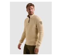 Troyer PME LEGEND, Herren, Gr. XXL, beige (bone weiß), Strick, Obermaterial: 68% Baumwolle, 32% Polyamid, normal, ohne Ausschnitt, Strickbund, Pullover Troyer, Mustermix (39242053-XXL) bone weiß