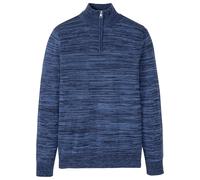 Troyer BONPRIX, Herren, Gr. 56/58 (XL), blau (dunkelblau meliert), Feinstrick, Obermaterial: 50% Baumwolle, 50% Polyacryl, meliert, unifarben, regular fit hüftlang, Rundhals, Strickbündchen, Pullover