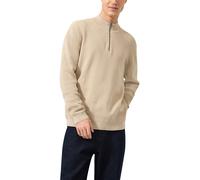 Troyer QS, Herren, Gr. L, beige, Strick, Obermaterial: 80% Baumwolle, 20% Polyester, unifarben, normal hüftbedeckend, Rundhals, Bündchen, Pullover Troyer, Strickpullover mt Troyer-Kragen (57317822-L)