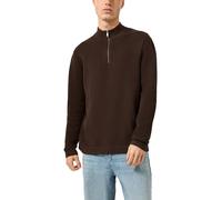 Troyer QS, Herren, Gr. XXL, braun, Strick, Obermaterial: 80% Baumwolle, 20% Polyester, unifarben, normal hüftbedeckend, Rundhals, Bündchen, Pullover Troyer, Strickpullover mt Troyer-Kragen (71471810-X