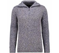 Ragman Herren Strickpullover mit Troyer-Kragen, Regular Fit, strukturiert, Blau-177 Größe XL