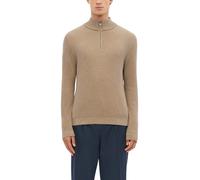 Troyer S.OLIVER, Herren, Gr. 3XL, beige (sepia braun), Strick, Obermaterial: 100% Baumwolle, unifarben, bequem hüftbedeckend, Rundhals, Flachstrickbündchen, Pullover Troyer, Winterpullover aus Baumwol