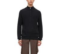 Troyer S.OLIVER, Herren, Gr. 3XL, schwarz, Strick, Obermaterial: 100% Baumwolle, unifarben, bequem hüftbedeckend, Rundhals, Flachstrickbündchen, Pullover Troyer, Winterpullover aus Baumwolle (81983059