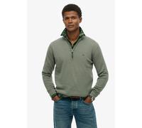 Troyer SUPERDRY "ESSENTIALS COTTON HALF ZIP", Herren, Gr. M, lilypad grün marl, Strick, Obermaterial: 100% Baumwolle, meliert, slim fit normal, ohne Ausschnitt, Rippbündchen, Pullover Troyer (68496832