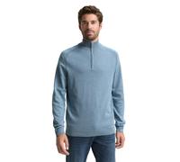 Troyer TOM TAILOR, Herren, Gr. M, faded blau melange, Strick, Obermaterial: 100% Baumwolle, meliert, regular fit taillenbedeckt, ohne Ausschnitt, Rippbündchen, Pullover, mit Logo Stickerei (70704922-M