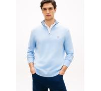 Tommy Hilfiger Half Zip Pullover Essential Hellblau - Größe S Hellblau S