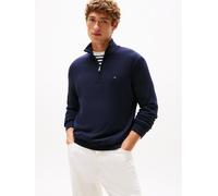Troyer TOMMY HILFIGER "ESSENTIAL COTTON ZIP MOCK", Herren, Gr. XL, blau (desert sky), Strick, Obermaterial: 100% Baumwolle, regular fit, Pullover Troyer (34668712-XL) desert sky