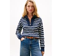 Tommy Hilfiger Regular Fit Troyer aus reiner Wolle in Marine, Größe XXL