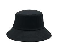 TRRYUIP Sonnenhut Herren 54-57 cm, 57-60, 60-63, Kleiner Eimerhut for Damen, Strand, Baumwolle, einfarbig, großer Knochen, Mann, Übergröße, Angeln, Sonnenhut(Black,54-57cm)