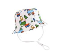 TRRYUIP Sonnenhut Herren Frühling Sommer Kinder Eimer Hüte Cartoon Mädchen Hut Strand Sonne Kappe Kleinkind Jungen Fischer Outdoor(White Excavator,54cm(4-7 Years Old))