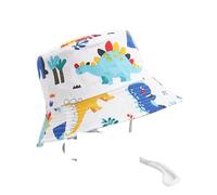 TRRYUIP Sonnenhut Herren Frühling Sommer Kinder Eimer Hüte Cartoon Mädchen Hut Strand Sonne Kappe Kleinkind Jungen Fischer Outdoor(02 Dinosaur White,54cm(4-7 Years Old))