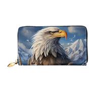 TRSGKSQP Ledergeldbörse für Damen und Herren, Bifold Wallet Ultra Slim Kreditkartenetui Adler Damen Clutch Geldbörse