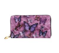 TRSGKSQP Ledergeldbörse für Damen und Herren, Bifold Wallet Ultra Slim Kreditkartenetui Alle Schmetterlinge Damen Clutch Geldbörse